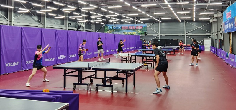 -제천시청 탁구팀, 삼성생명 탁구팀과 합동훈련.jpg