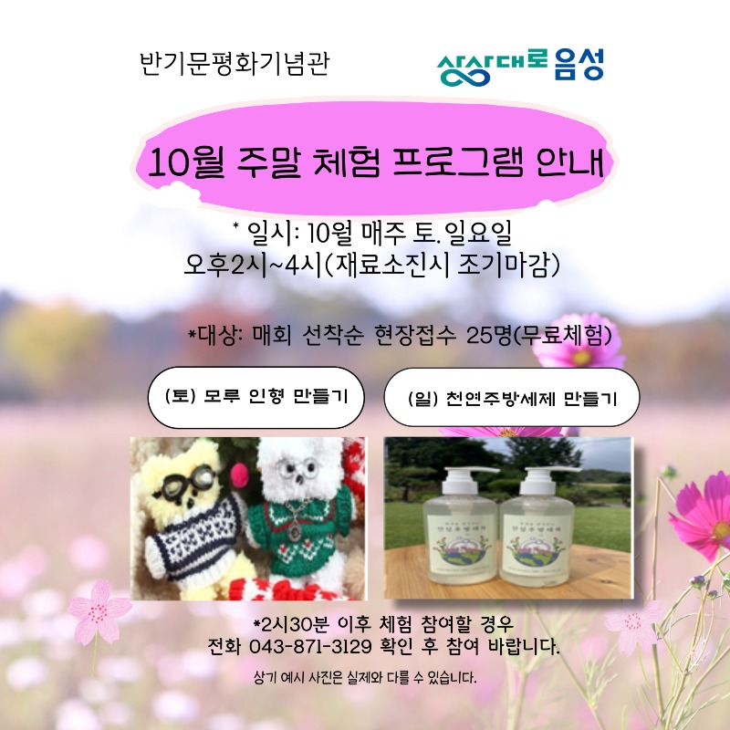 4. 반기문 평화기념관, 10월 주말 체험 프로그램 운영.jpg