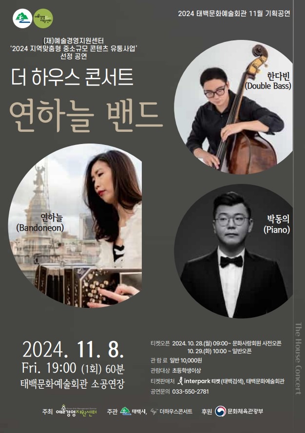 3. 태백문화예술회관, 10월 기획공연 더 하우스 콘서트 4탄 ‘연하늘 밴드' 공연 개최(1).jpg