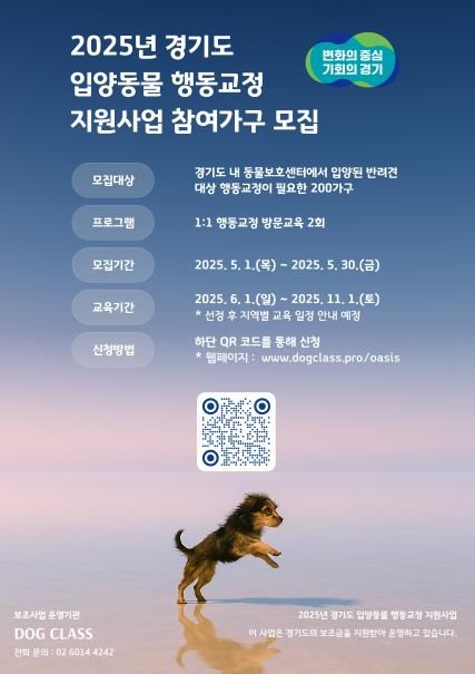 입양동물 행동교정 지원(포스터)