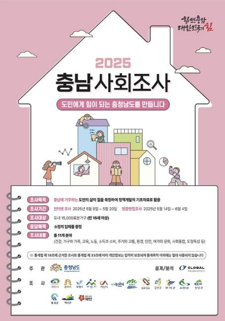 2025년 충남 사회조사 실시 홍보물