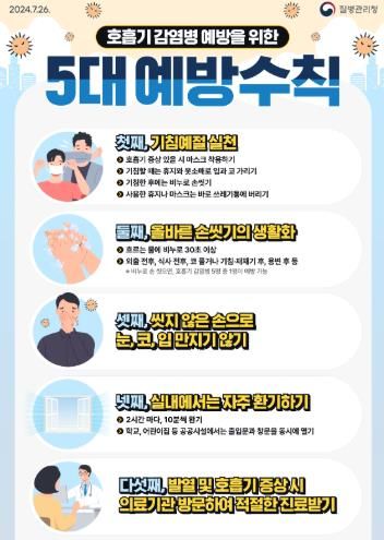 호흡기 감염병 5대 예방수칙 홍보 포스터