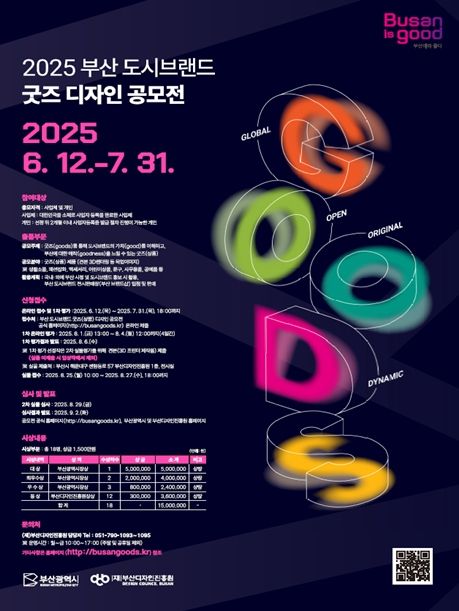 '2025 부산 도시브랜드 굿즈(상품) 디자인 공모전' 개최