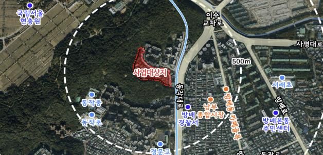 동작동 102-8번지 일대 위치도