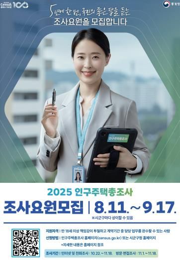 남원시, 2025 인구주택총조사 조사요원 모집