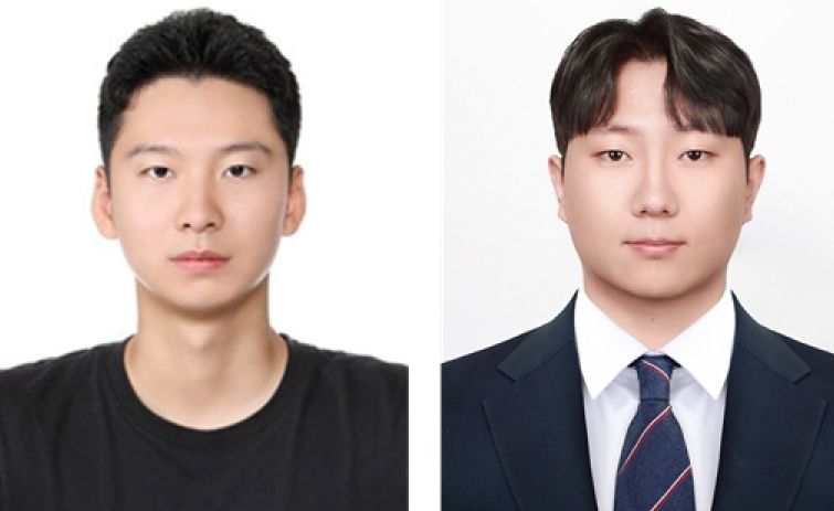 경상국립대학교(GNU) 공과대학 나노신소재융합공학과 석사과정 강호성 씨와 기계항공우주공학부 석사과정 최현민 씨(왼쪽부터).