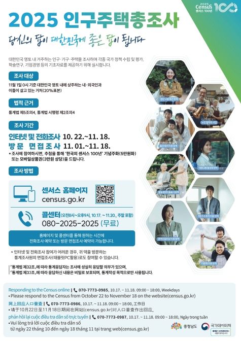 충남도, ‘2025 인구주택총조사’