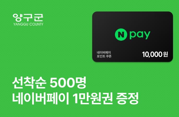 양구군 고향사랑기부제 이벤트 진행,네이버페이 포인트 1만원권 증정