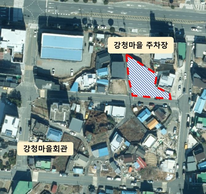 ‘사천시, 용강동 강청마을 주차장 조성공사 준공’