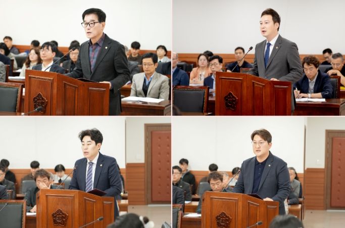 (윗줄부터 시계방향으로) 이상기 의원, 이진환 의원, 김지훈(민)의원, 김상수 의원