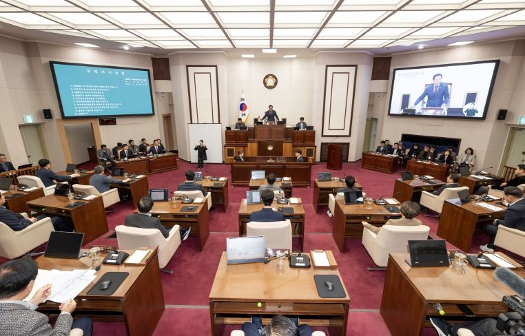 제292회 구미시의회 제2차 정례회 제1차 본회의(본회의장 전경)