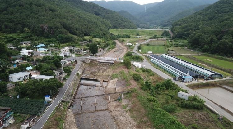 지방하천 준설 및 하도 정비 전경