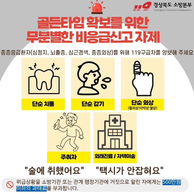 ‘겨울철 비응급 119신고 자제 당부’