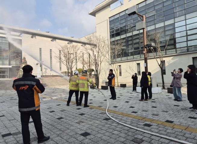 금산다락원 금산소방서 합동 무각본 소방훈련 모습