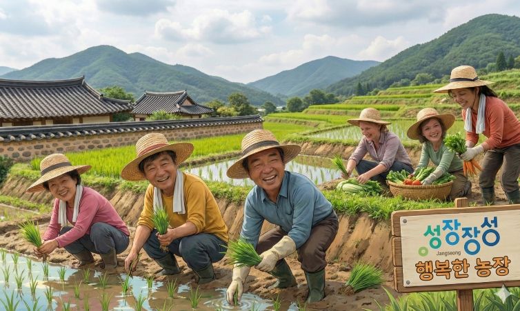 장성군이 지역 민박업소를 활용해 외국인 계절근로자 숙소를 지원한다. 장성군 제공 AI 이미지