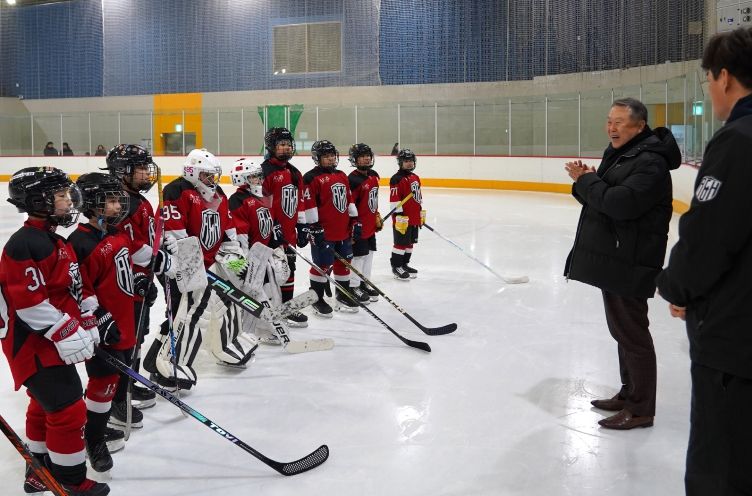 동계체전 아이스하키 광주 선수단 격려