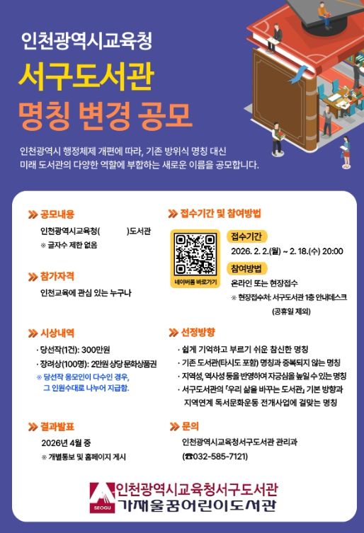 시민 대상으로 ‘도서관 명칭’ 공모