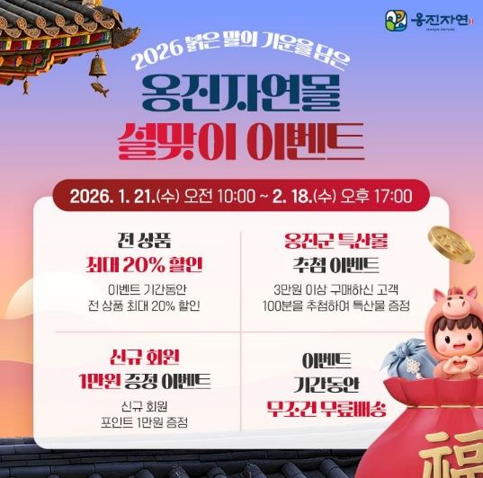 옹진군 <옹진자연몰>, 설맞이 할인행사 뜨거운 호응