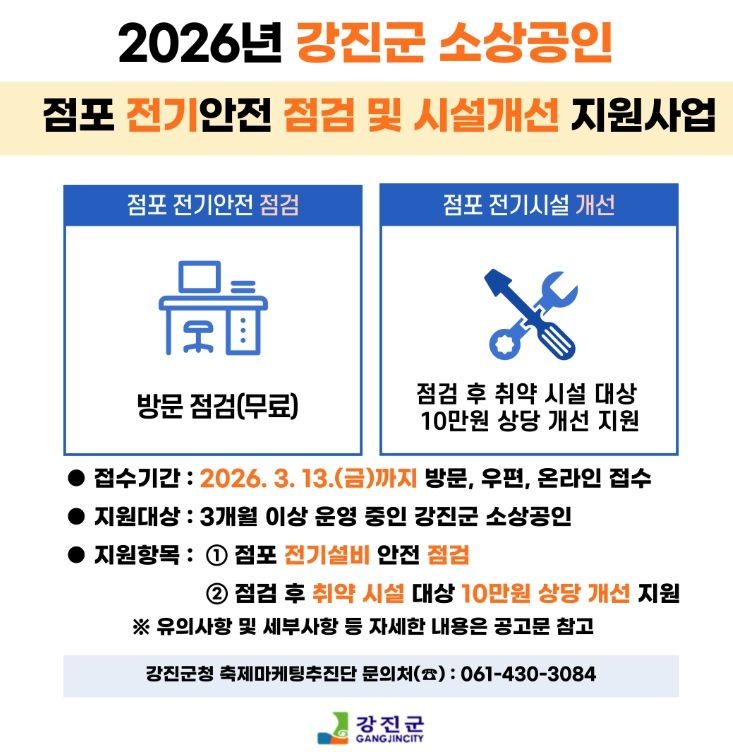 소상공인 점포 전기안전 점검 및 시설개선 지원사업 설명 자료