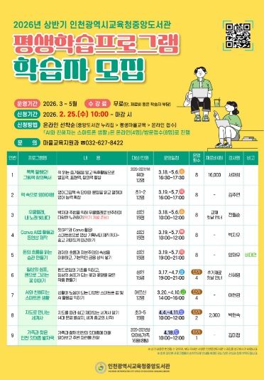 ‘상반기 평생학습프로그램’ 학습자 모집