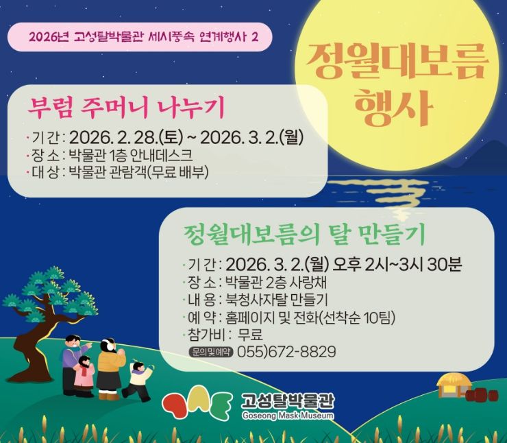 고성탈박물관, 정월대름 맞아 특별행사