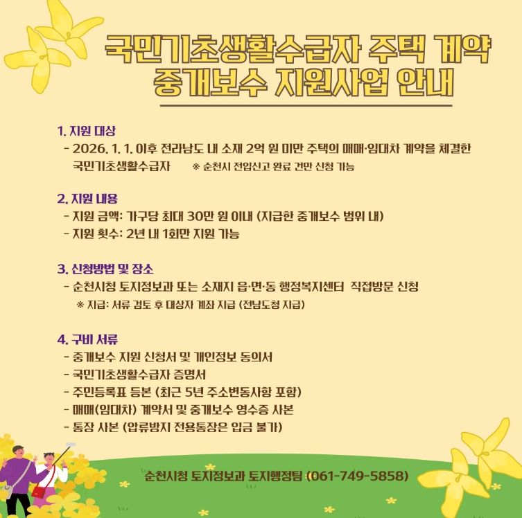 주거취약계층 주택 중개보수 최대 30만원 지원