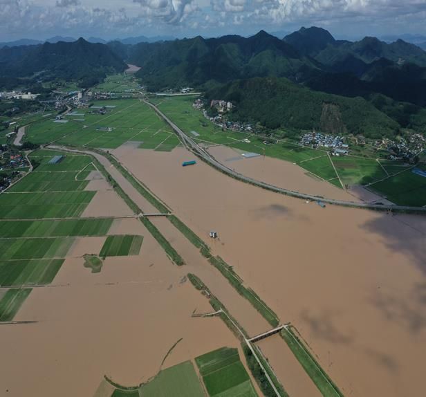 나주시 문평천 다시지구 구간이 재해예방사업 대상 지역으로 선정됐다. 사진은 지난 2020년 문평천 인근 대규모 침수 피해 모습.