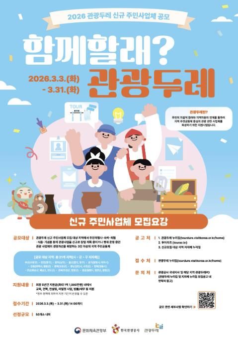 보은군, 2026 관광두레 신규 주민사업체 모집