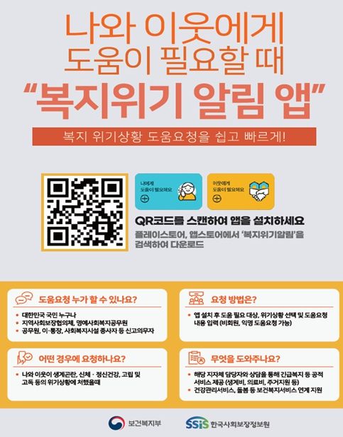 위기가구 있을 땐‘복지위기 알림 앱’신고