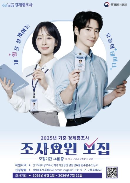 여주시, ‘2025년 기준 경제총조사’ 조사요원 모집