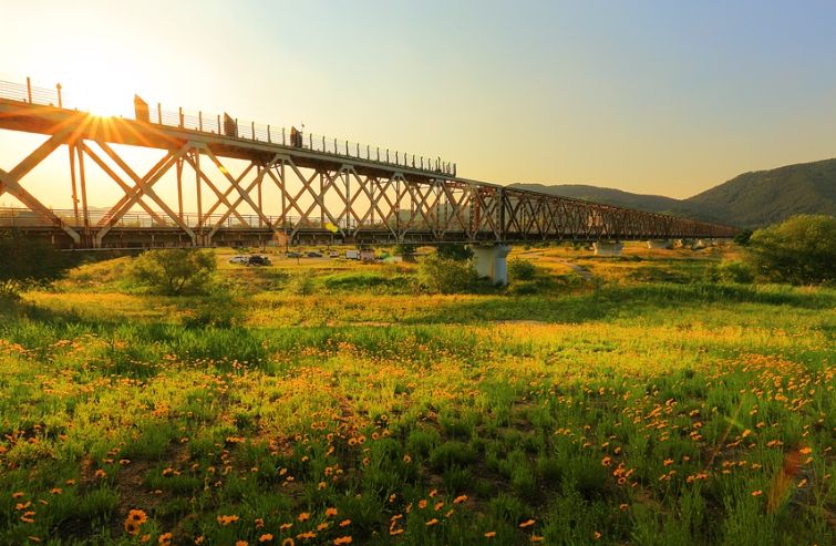 김해낙동강레일파크 `왕의 노을` 모습 낙조 모습